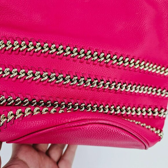 Coach Whiplash Mini Duffel Bag Hot Pink Gold Metallic Stitching Crossbody Strap - Picture 7 of 13
